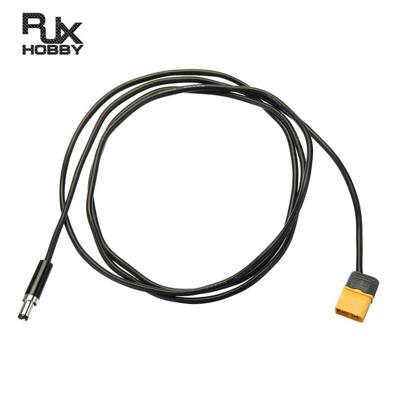 RJXHOBBY XT60 Male Bullet Connector to Male DC 5.5X 2.5mm DC5525 Rubber Power Cable for TS100 Electric Soldering Iron RC Models