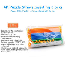 100Pcs 4D DIY Plastic Toys Straw Inserted Construction Building Blocks Kits Assembly Toys Blocks Bricks Christmas Gift for kids