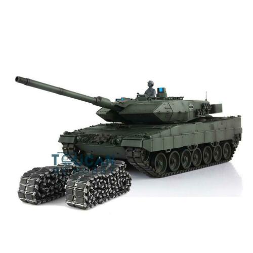 Henglong 1/16 Green 6.0 version infrared combat Leopard2A6 RC Tank 3889 Barrel Recoil Metal Track Rubber TH12771