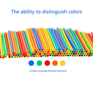 100Pcs 4D DIY Plastic Toys Straw Inserted Construction Building Blocks Kits Assembly Toys Blocks Bricks Christmas Gift for kids
