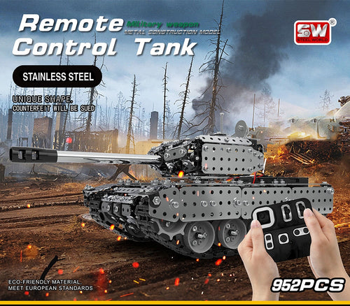 New Arrival Stainless Steel Assembly Remote Control Tank Kit RC Military Tank Set Bricks Compatible With Model Building Blocks