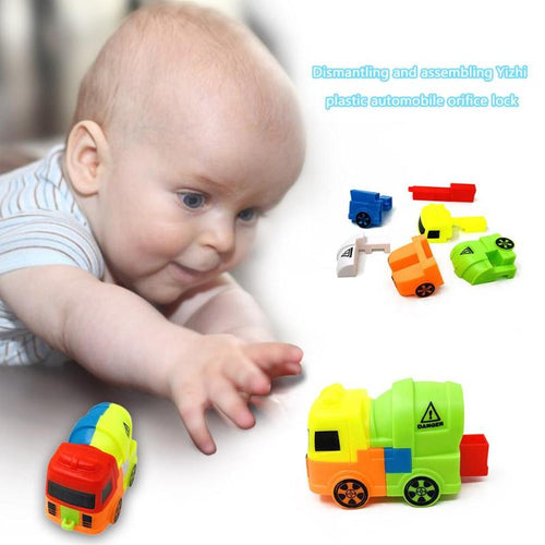 DIY Build Learning Toys For baby Interlocking Car Model Play Set Kids Assembly Educational Construction Kongming Lock Kit toys
