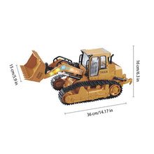 XM-6822L RC Truck 6CH Bulldozer Caterpillar Tractor Car Model Engineering Car With Lighyt Toy Equipped With USB Charging Cable
