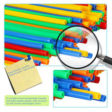 100Pcs 4D DIY Plastic Toys Straw Inserted Construction Building Blocks Kits Assembly Toys Blocks Bricks Christmas Gift for kids
