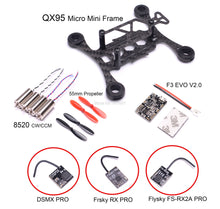 Micro mini QX95 95mm frame FPV RC Carbon Fiber 8520 Coreless Motor F3 EVO V2.0 Brush Flight Control 55mm Prop Frsky RX Receiver