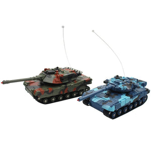 2PCS Funny Small Toy Cars Double Battle Car Remote Control Tank Toys for Children Kids Boy