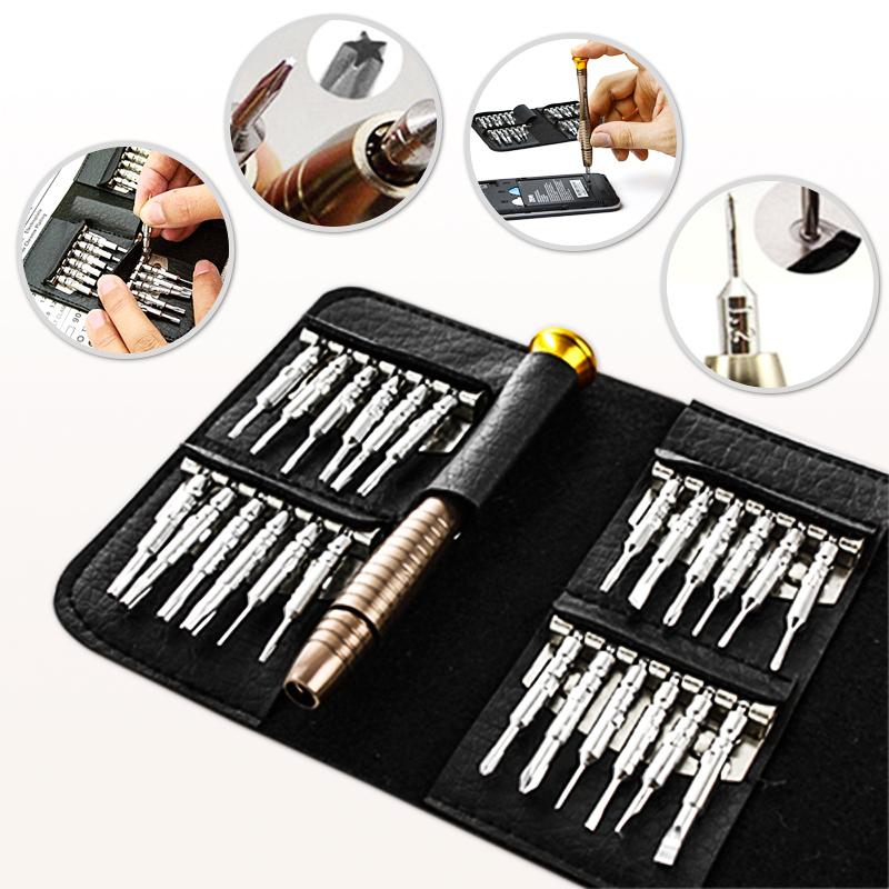 DANIU 25 in 1 Multi-purpose Precision Screwdriver Wallet Set Repairtools For Computer Mobile Phone RC Drone Quadcopter