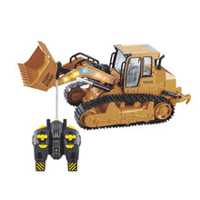 XM-6822L RC Truck 6CH Bulldozer Caterpillar Tractor Car Model Engineering Car With Lighyt Toy Equipped With USB Charging Cable