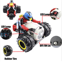 2.4G 4WD Remote Control Amphibious Motorcycle Rotary Tipping High Speed Off-Road Climbing Stunt Car With Light For Child's Toy