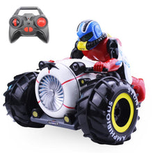 2.4G 4WD Remote Control Amphibious Motorcycle Rotary Tipping High Speed Off-Road Climbing Stunt Car With Light For Child's Toy