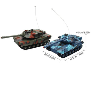 2PCS Funny Small Toy Cars Double Battle Car Remote Control Tank Toys for Children Kids Boy