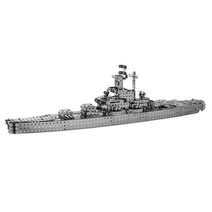 Cruiser Stainless Steel Assembled Model Building Block Brick Army Military Ship Model Battle War Ship Navy Vessel Boat Toy