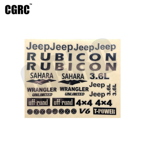 3D Metal Stereoscopic Sticker Badge For 1/10 Rc Crawler Car Axial Scx10 90046 90047 Wrangler Cherokee