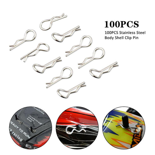 100PCS Stainless Body Shell Clip Pin For HSP RC 1/16 Car Buggy Truck HSP Traxxas Vehicles