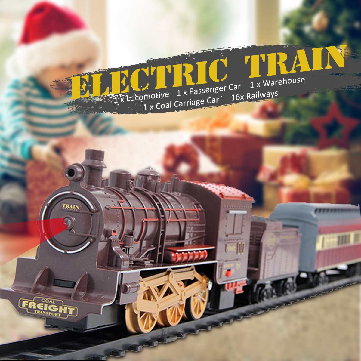 Electric Dynamic Steam Track Train Set 4Cars Simulation Passenger Carriage Kids Railway Track Toy Birthday Gift Educational Toy
