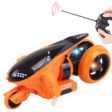 90 Degree 2.4G Rear Wheel Rotation Cool Light Vehicle High-Speed Drift RC Motorcycle for Children Remote Control Toys- Orange