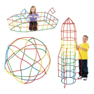 100Pcs 4D DIY Plastic Toys Straw Inserted Construction Building Blocks Kits Assembly Toys Blocks Bricks Christmas Gift for kids