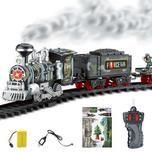 Remote Control Conveyance Car Electric Steam Smoke RC Track Train Simulation Model Rechargeable Set Model Kids Toy