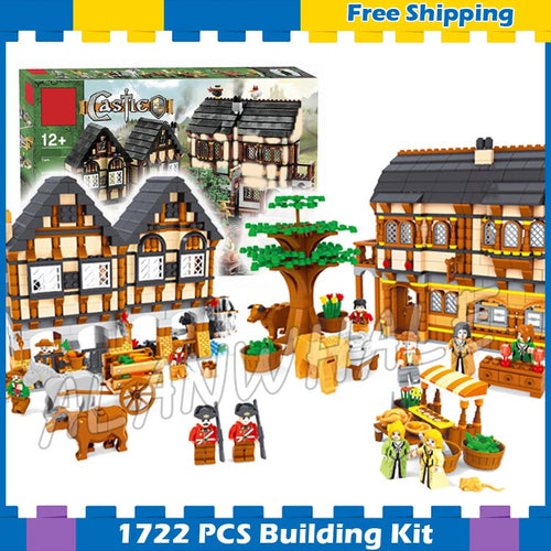 1722pcs Castle Series Medieval Market Village Assemble DIY Model Building Blocks Children Gifts sets Compatible with Lego