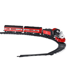 Smoke Light Simulation Sound Effect Classical Steam Train Assembled Electric Rail Car Track Toys