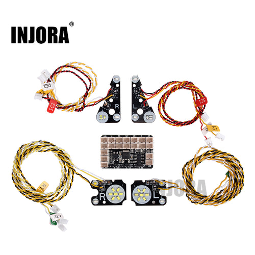 INJORA TRX4 RC Car Front Rear LED Lights Lamp Group for 1/10 RC Crawler Traxxas TRX-4 Defender