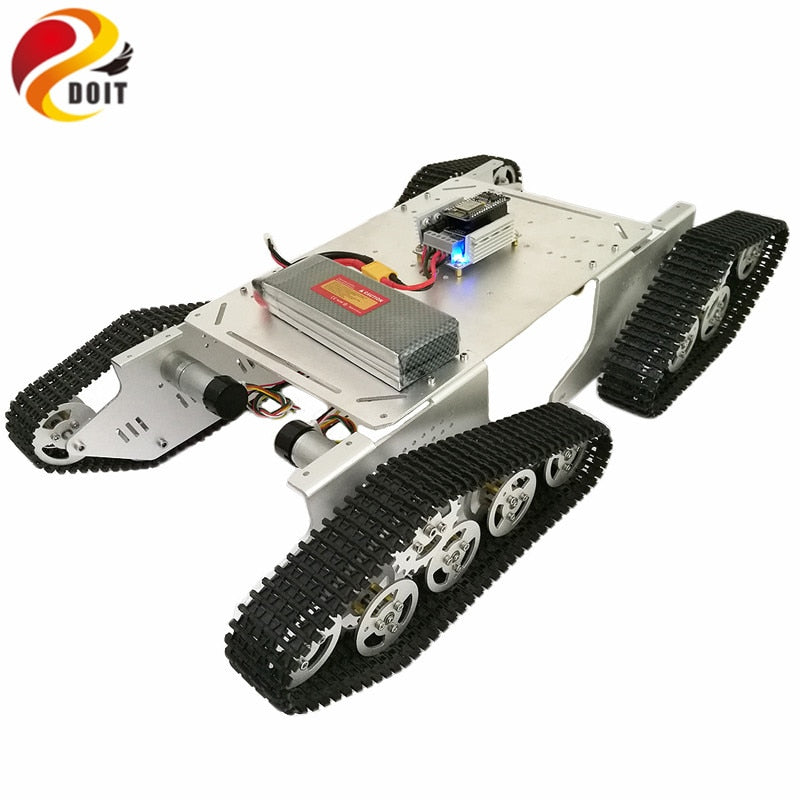 DOIT Metal Smart Tank Chassis T900 with ESP8266 and WiFi Video Remote Control Transmission for VR Shoot RC Tank Toy
