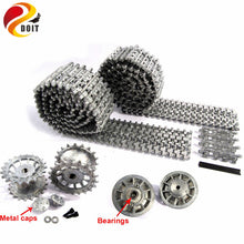 DOIT Metal Silver Tracks Sprockets Early with Metal Caps Idler Wheels with Bearings for Heng Long 3818 1 16 RC Tiger 1 tank