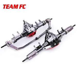 1Set 1/10 Rc Car Complete Alloy CNC Metal Front And Rear Axle With Arm CNC Machined For 1:10 Rc Crawler AXIAL SCX10 RC4WD S242