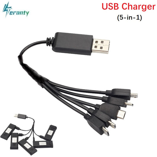 3.7v 500mA (5 in 1) Charger For Visuo Xs809 Xs809w Xs809hw SG700 DM107s S169 Multi-function charging Cable Rc Drone Spare Parts