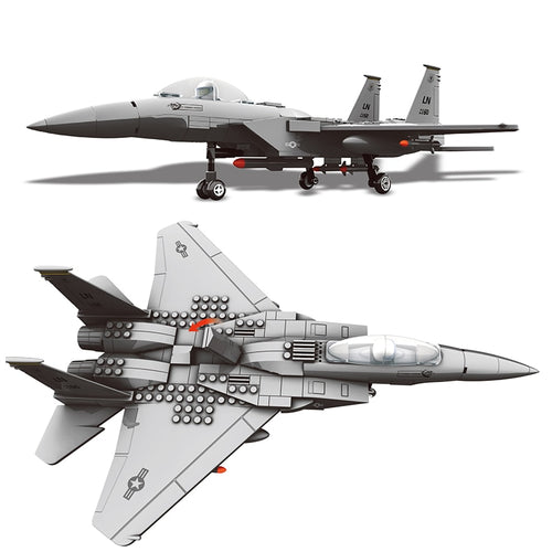 Building Blocks Fit LegoINGlys 270Pcs Military Series F-15 Eagle Fighter MOC Airplane Model Kits Assemble Toys For Adults Gift