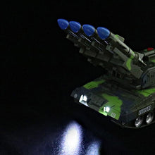 360° Rotating Children's Toy Tank Simulation Model Tiger Military Armored Missile Tank Car Model Sounding Glowing Toy Boy Gift