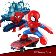 Never Fall Down RC Skateboard Spiderman Light Sound Toys Flash RC Toy for Kids RC Skateboard