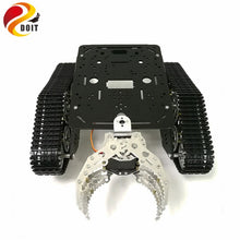 DOIT Tank Chassis with Mechanical Claw, Tracked Chassis with Gripper, Tracked Vehicles, Tank Robot,RC Tank for DIY Robot Project