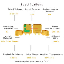 Original Amass XT90S XT90-S XT90 Connector Anti-Spark Male Female Connector with Housing Sheath for Battery ESC and Charger Lead