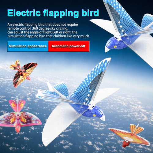 Electronic Toy Bird Bionic Flapping Wing Power Flying Bird RC Flying Bird Plane Flight Model 2.4GHz Drone Kids Gifts FJ88