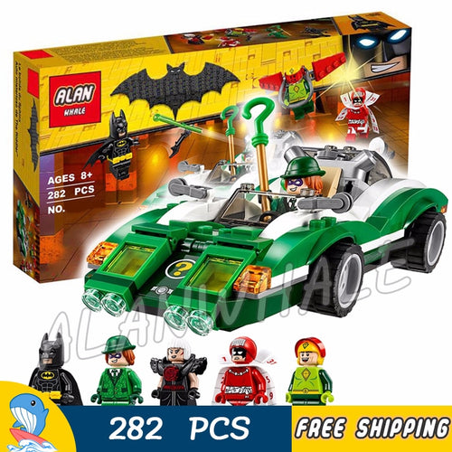 282pcs Super Heroes Batman Movie The Riddler Riddle Racer 10630 Figure Building Blocks Assemble Toys Compatible with LegoING