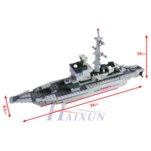 228Pcs Cruiser Army Military Frigate Building Blocks LegoINGLs Bricks Battle War Ship Classic Navy Vessel Boat Toys for Children