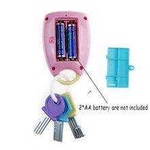 Cartoon Baby Kids Musical Smart Remote Car Key Toy Car Voices Education Toys-Blue