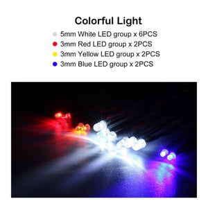 12 Ultra LED Flashing Bright Light Strobe Lamps Kit System for 1/10 1/8 RC Drift HSP TAMIYA CC01 4WD Axial SCX10 RC Car Truck