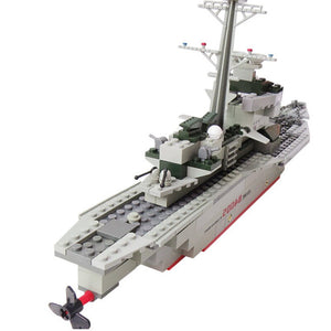 228Pcs Cruiser Army Military Frigate Building Blocks Battle War Ship Bricks LegoINGLs Navy Vessel Boat Educational Toys for Boys