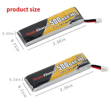 5PCS SoloGood Lipo Battery 1S 3.7V 3.8V 500mAh 80C 1S Rechargeable Batteries with PH2.0 Plug for Indoor Racing Drone Toy
