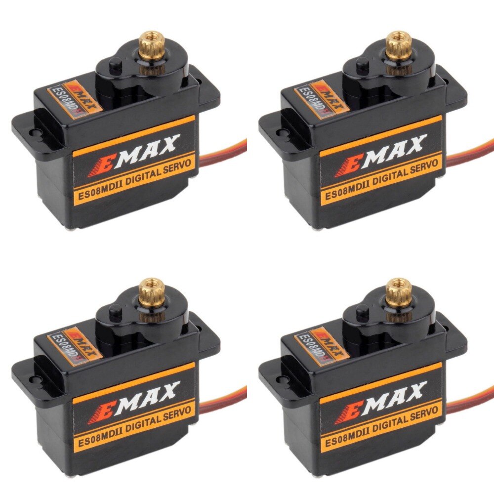 4pcs EMAX ES08MDII ES08MD II Digital Servo 12g/ 2.4kg/ High-speed Mini Metal Gear