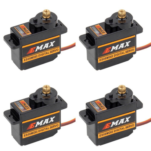 4pcs EMAX ES08MDII ES08MD II Digital Servo 12g/ 2.4kg/ High-speed Mini Metal Gear