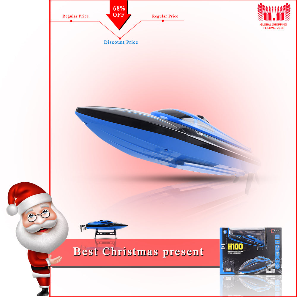 New RC Boat H100 4 Channel High Speed 30km/H Racing Remote Control With LCD Screen For Children Toys Kids Birthday Gift