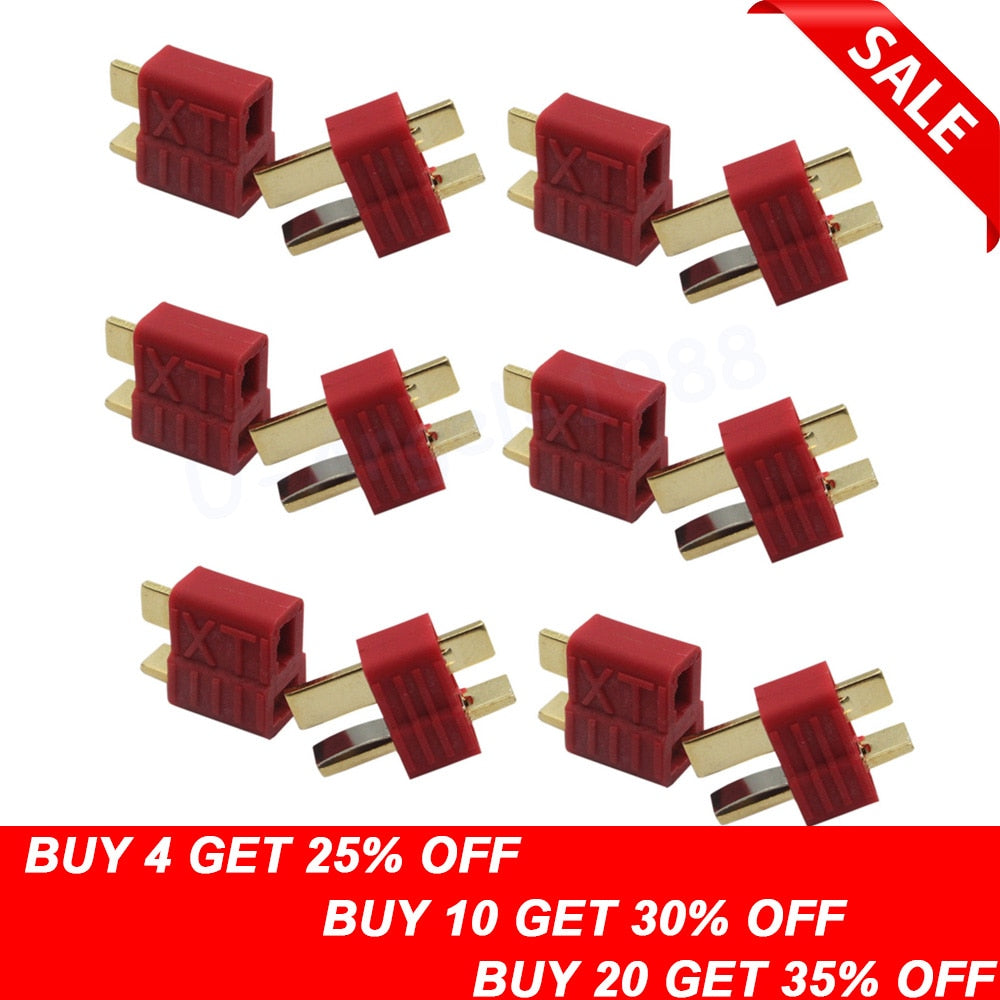 20pcs Anti-skidding Deans Plug T Style Connector Female / Male for RC Lipo Battery ESC Rc Helicopter (10pair)