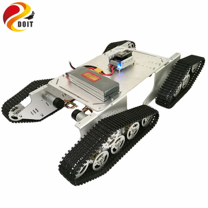 Metal Smart Tank Chassis T900 with ESP8266 and WiFi Video Remote Control Transmission for VR Shoot RC Tank Toy