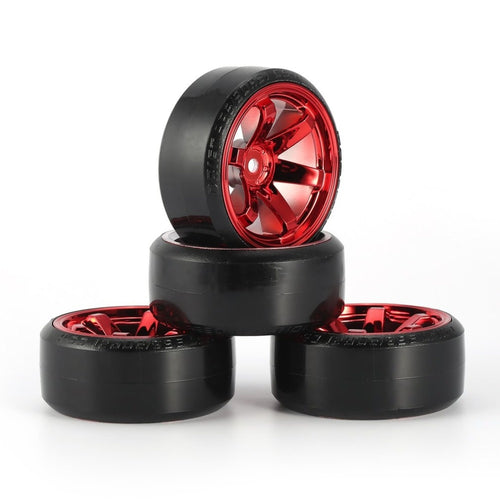4Pcs RC Drifting Car Tire Set Hard Plastic Hard Tyre Set for Traxxas HSP Tamiya HPI On-road Vehicle Drifting RC Car Toys Parts