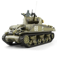 US Main Mattle Tank Model Toy 1:16 2.4G Simulation Sound Turret Rotation Smoke Launch Bullet M4A3 Kids Remote Control RC Tank