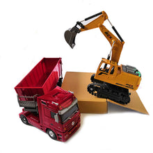 RC excavator toys RC toy Auto Lift Engineering car Dumper Tilting Cart Tip Lorry tractor Crawler Digger Model brinquedos