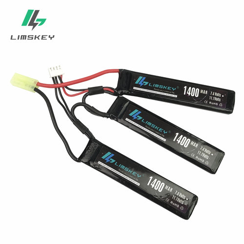 Limskey Power Polymer Lipo Battery 11.1V 1400mah 25C 3S Tamiya/T/XT60 Plug For Mini Airsoft Guns Battery RC Model Bateria